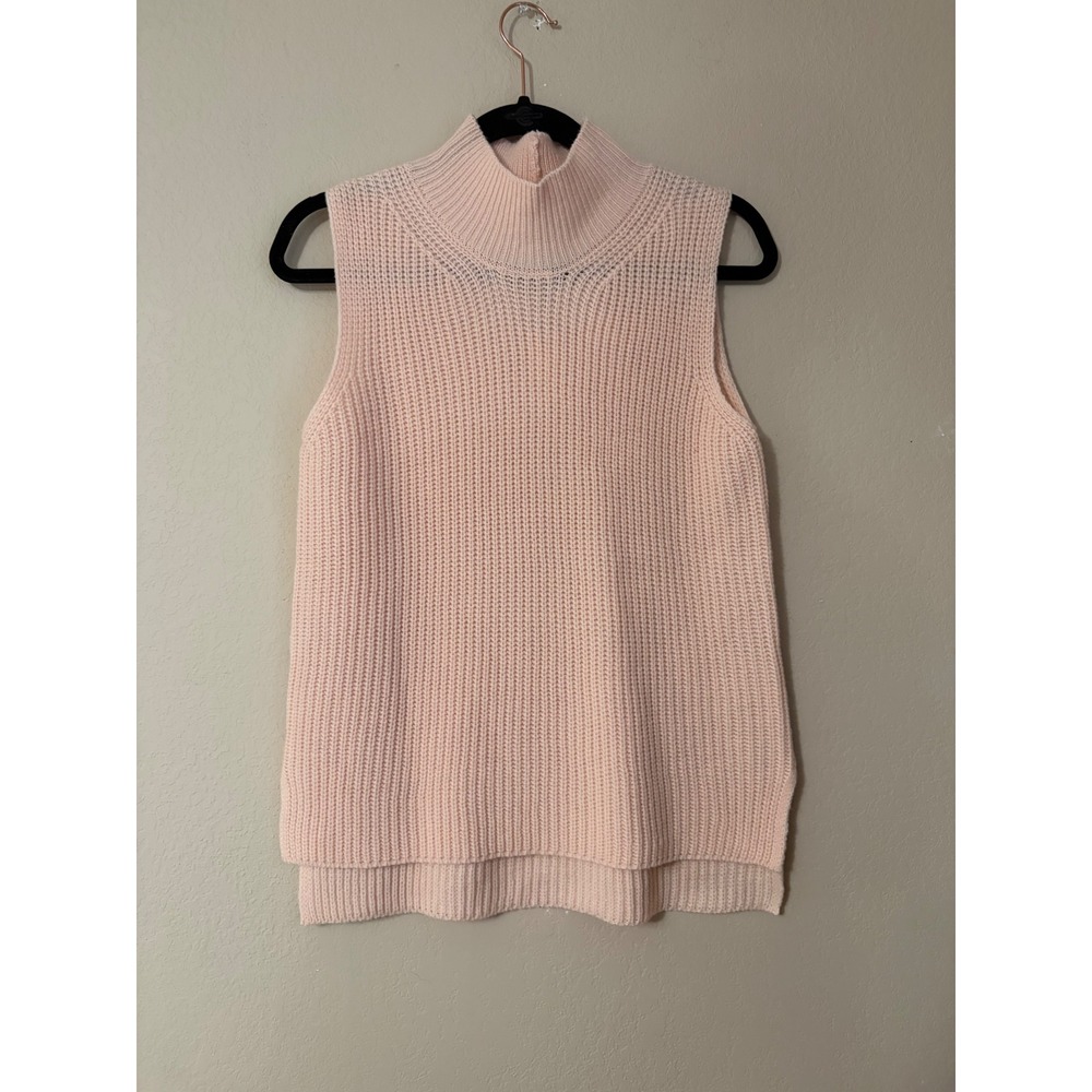 Dizzy Lizzy Francesca's Peach Pink Mock Neck Sleeveless‎ Sweater DLB159 Medium